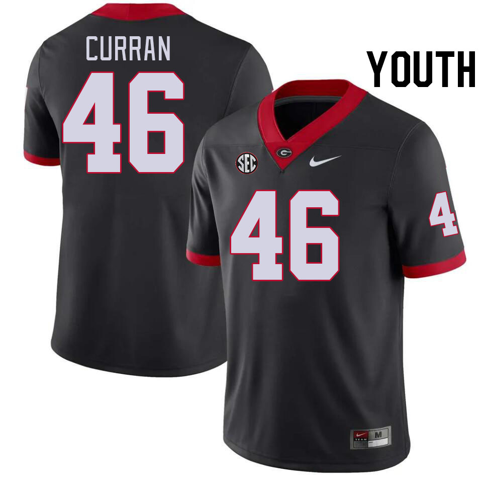 Youth #46 Danny Curran Georgia Bulldogs College Football Jerseys Stitched-Black